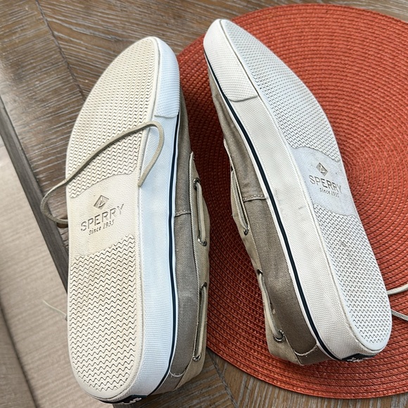 Sperry Beige Canvas Boat Shoes - Picture 2 of 2